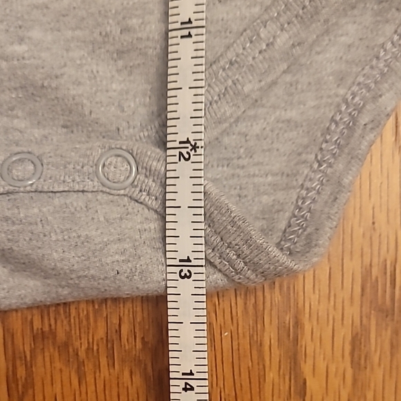 Gray Long Sleeved Bodysuit with Funny Text LOT H - Picture 6 of 7